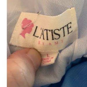 L'atiste by Amy Dress L Blue Water Ripple Tie Shoulder Mermaidcore Resortwear thumbnail 6