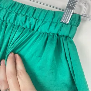 Mango CASUAL Maxi Skirt Green Satin Polyester Floor Length Elastic Waist XS thumbnail 5