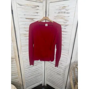 CABI Women's Medium Ballet Wrap Cardigan Sweater Red Cotton Angora Rabbit Hair thumbnail 15