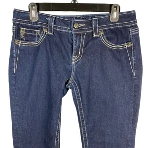 Miss Me Jeans Womens Size 28‎ Easy boot cut Denim Embellished Pockets - Hemmed thumbnail 4