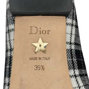 Christian Dior J'adior Embroider Tartan Print Pointed Toe Flats Size 39.5 thumbnail 10