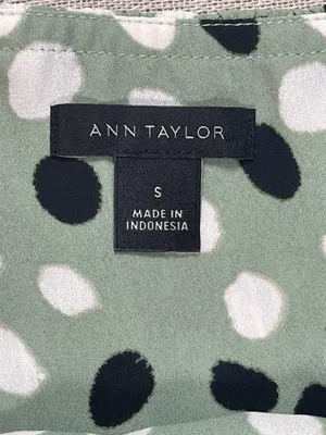 Ann Taylor | Green Dalmation Print Pleated Tank | Small thumbnail 6