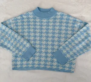 Divided Light blue/houndstooth-pattern Sweater thumbnail 3
