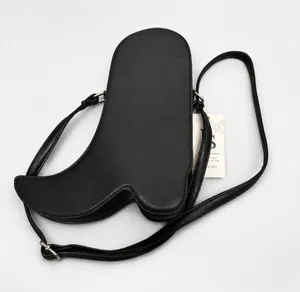 DS Black Cowboy Boot-Shaped Crossbody Bag with Star Accent thumbnail 1