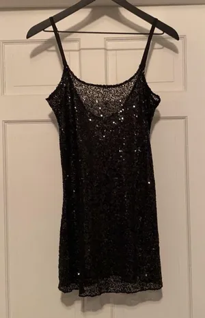 Free People Intimately black sequin slip dress, size small thumbnail 3
