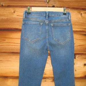 Free People Straight High Waist Frayed Hem Jeans thumbnail 9
