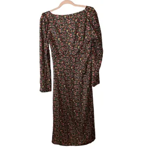 SHEIN Floral Midi Dress Long Sleeve‎ Square Neck Cottagecore Large thumbnail 5