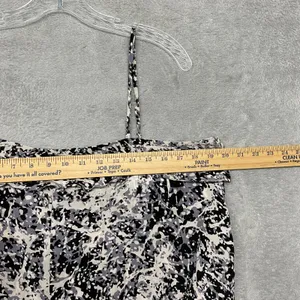 Porridge Top Womens Large Ruffle Silk Camisole‎ Pollock Abstract Black Tank thumbnail 5