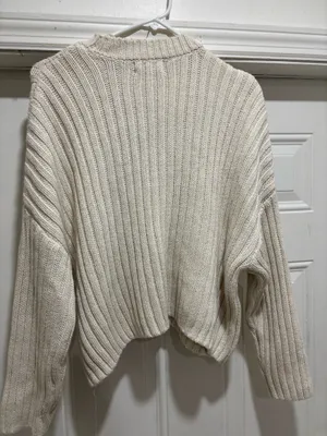 New Cream Chunky Knit Oversized Sweater thumbnail 3