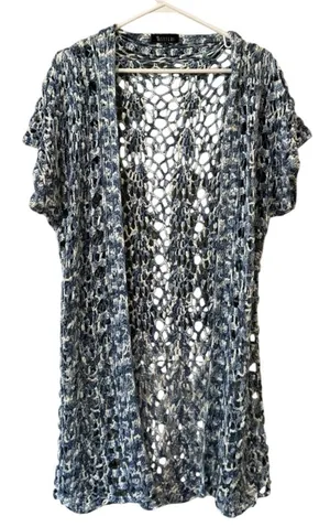 ii SISTERS‎ Women Size Medium Open Front Crocheted Cardigan Beach Cover Up Knit thumbnail 1