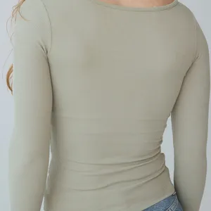 Klassy network Braless Ribbed U-Shape Long Sleeve size small thumbnail 2