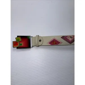 Unique Desigual Authentic White‎ Brightly Embroidered Belt Boho thumbnail 12
