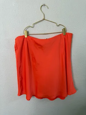 NWT J Crew Gwen Mini Slip Skirt Orange‎ Satin Womens Size XL thumbnail 5