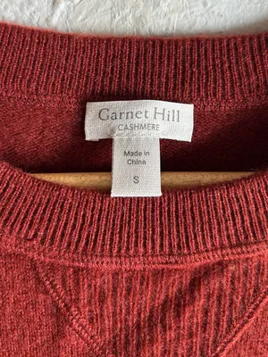 Garnet Hill Essential Washable-Cashmere Sweatshirt Sweater Burnt Orange Small thumbnail 3