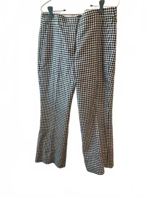 J.Crew Black and White Gingham Linen Blend Pants Large New With Tags thumbnail 2