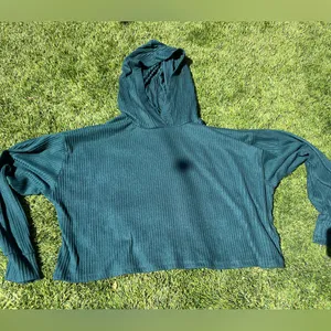 Hollister Teal Ribbed Hoodie thumbnail 2