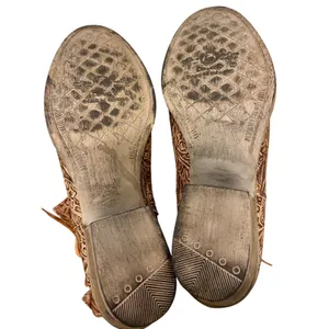 Circle G Women's Floral Embossed Leather Ankle Boots Brown Western Boho Size 10 thumbnail 5