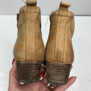 Anthro Diba True Sz 6.5 Stop By Bootie Beige Brown Suede Leather Colorblock Boot thumbnail 10
