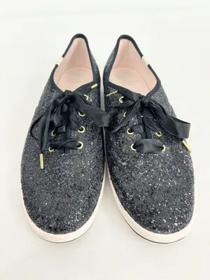 Kate Spade x Keds Black Glitter Sneakers Size 10 thumbnail 1