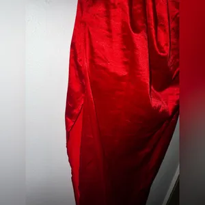 Elegant Red Satin Dress thumbnail 3
