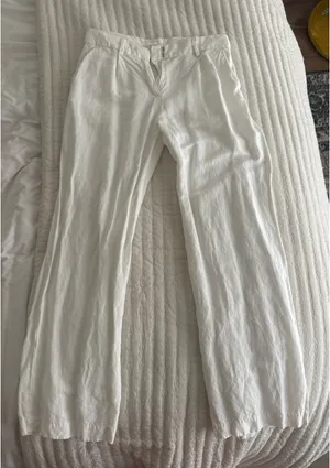 H&M White Linen Trousers thumbnail 2