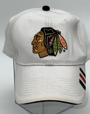 Chicago Blackhawks Hockey AT&T Kick 10 White Cotton Baseball Style Trucker Cap thumbnail 1
