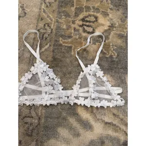 Etam White Sheer White Floral Bralette Sz S NEW thumbnail 6