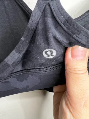 Lululemon Flow‎ Y Nulu Black Gray Camo Light Support Yoga Sports Bra thumbnail 6