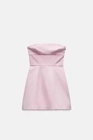 ZARA dress pink sleeveless mini bow wedding coctail party night out thumbnail 11