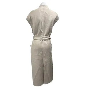 Zara Women's Beige Sleeveless Belted Pocket Long Trench Coat Jacket Size M/L thumbnail 2
