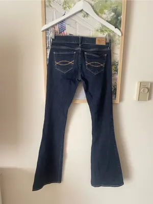 Abercrombie & Fitch Y2K Low Rise Dark Wash Flare Denim Jeans Size 00S W24 thumbnail 3