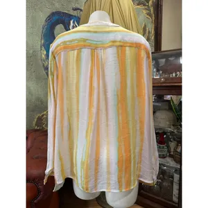 Title: Zac & Rachel XL Pastel Watercolor Stripe Button Down Shirt Roll Tab Sleev thumbnail 7