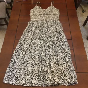 NWT Aerie Button Front Maxi Dress xxl smocked gray animal print thumbnail 2