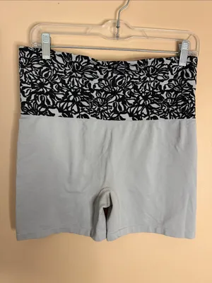 Jockey Light Gray Bike Shorts with Black Floral Waistband thumbnail 5