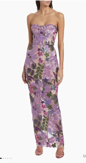 Bronx Banco dahlia floral strapless dress thumbnail 1