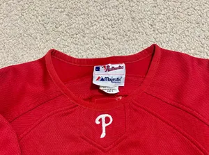 Philadelphia Phillies Majestic Therma Base Thermal Fleece Sweater, Med thumbnail 2