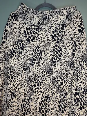 Womens XL Alice Blue Animal Print Midi Skirt Leopard Zebra Ruffle Boho thumbnail 3