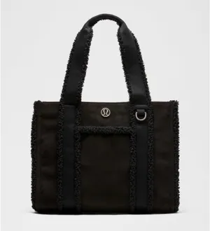 Lululemon Boxy Tote Bag 10L Faux Shearling Trims black sold out online NWT thumbnail 2