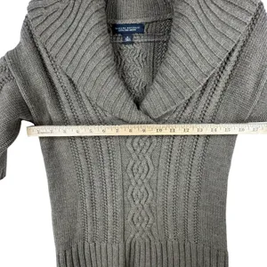 Banana Republic Merino Wool‎ Cable Knit Short Sleeve Sweater Top Small Fisherman thumbnail 6