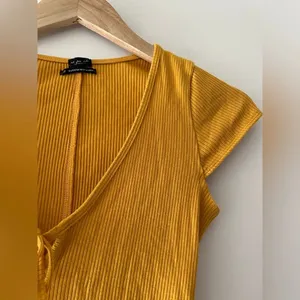 Urban Outfitters Out From Under‎ Mustard Teresa Tie-Front Ribbed Bodysuit thumbnail 7