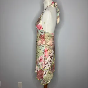 Shein - Backless Halter Neck Asymmetrical Hemline Sleeveless Print Dress thumbnail 3