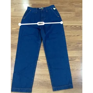 Madewell Baggy Straight Pleated Woodham Dark Wash Denim Jeans Size 26 thumbnail 8