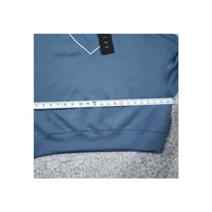 Abercrombie YPB neoKNIT Cropped V-Neck Sweatshirt Blue Women's Size Small thumbnail 7