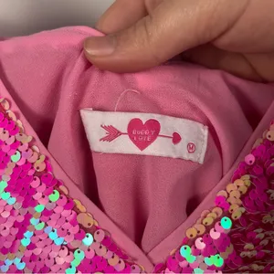 buddy love pink sequin Party cocktail dress size medium thumbnail 3