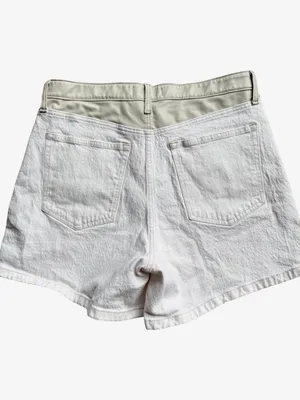 Abercrombie Faux Leather and Denim High Rise Dad Shorts‎ Sz 32 thumbnail 4