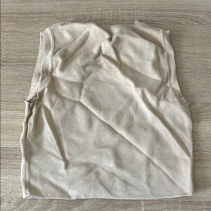 Zara Beige Knit Tank Top thumbnail 4