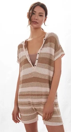 Anthropologie Saturday Sunday Jaden warm knit striped romper thumbnail 1