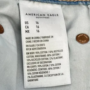 American Eagle Cargo Denim Skirt‎ Womens 16 Light Wash Stretch Front Slit Y2K thumbnail 9
