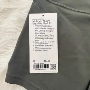 Lululemon Align High Rise Short 4" Army Green Size 10 thumbnail 9