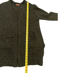 POL Cardigan Sweater Women Large Green Speckled Knit Open Front Pockets Gorpcore thumbnail 6